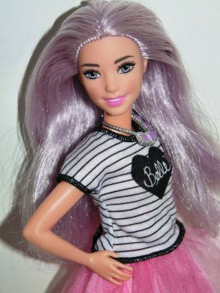 Lovely Barbie Fashionistas Petite Doll With Lilac Hair - Tutu Cool 54