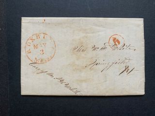 Ashburnham/roxbury Ma Stampless Letter Revolutionary War British King George Iii