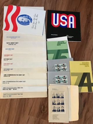 Lot If Us Postal Service 1974,  1975,  1976,  1977,  - 1983 Set Stamps Misc.