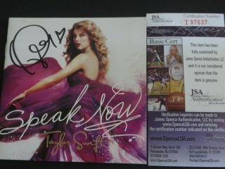 Taylor Swift Signed Speak Now Cd Cover Jsa Authenticated