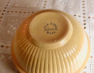 ANTIQUE RED WING STONEWARE SAFFRON WARE BOWL WITH BLUE STRIPES 2