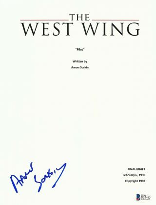 Aaron Sorkin Signed Autographed The West Wing Full Script Beckett Bas