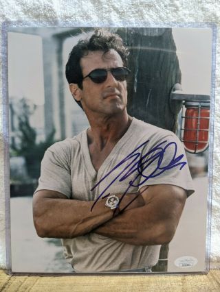Sylvester Stallone Signed Photo W/ Jsa Loa Rocky Creed Rambo Cobra Expendables