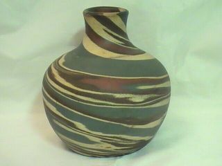 Wow Chunkie Large Vintage Antique Evans Pottery Mission Swirl Vase Unmarked