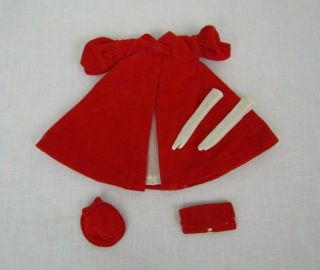 Vintage Barbie Red Flare 939 Coat Hat Purse Long White Gloves