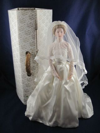 16 " Princess Grace Heirloom Bride Doll By Franklin Porcelain