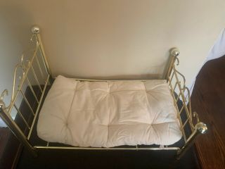 Vintage American Girl Samantha Iron Brass Bed,  Bed Pad,  Coverlet And Pillow 2