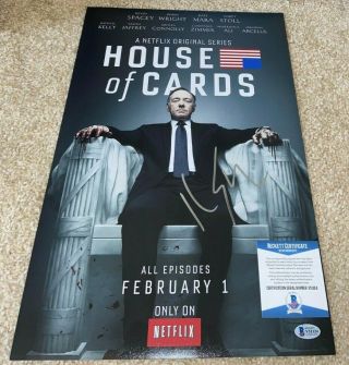 Kevin Spacey Signed 12x18 Movie Poster Photo House Of Cards Frank Underwood Bas