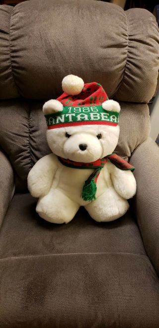 1986 Dayton Hudson Santa Bear 18 " With Scarf & Hat,  Christmas Bear,  Collectible