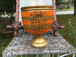Vtg Mid Century Italy Bitossi Aldo Londi Rosenthal Netter Pottery Vase Orange
