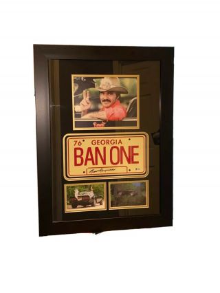Burt Reynolds Signed Framed Smokey & The Bandit Banone License Plate Photos Auth