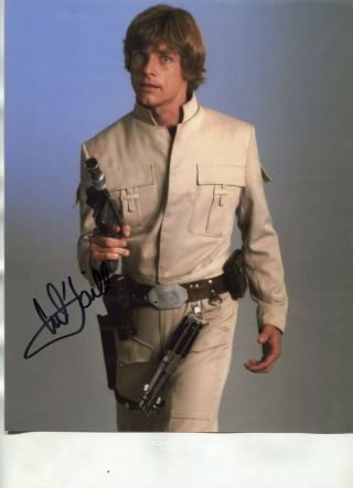 Mark Hamill Classic Signed " Star Wars " 8x10 Photo / Bas Beckett Loa