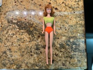 11 1/2” Mattel Titian Straight Leg Midge,  Barbie Friend In Swim Suit