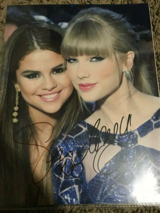 Authentic Taylor Swift Selena Gomez Dual Hand Signed 8x10 Photo