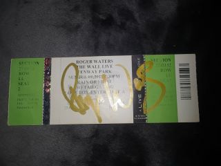 Roger Waters Pink Floyd The Wall Fenway Park Concert Ticket Signed Autographed