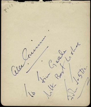 Sir Alec Guinness - Autograph Note Signed Co - Signed By: John Justin