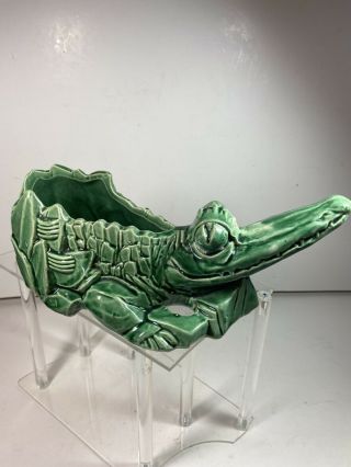 Vintage Mccoy Usa Art Pottery Large Alligator Planter Flower Pot Vase Figure