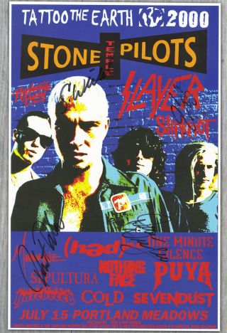 Stone Temple Pilots Autographed Concert Poster 2000 Scott Weiland,  Dean Deleo
