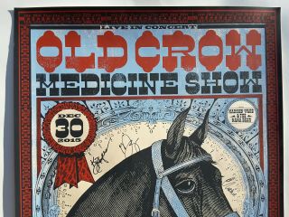 Old Crow Medicine Show SIGNED Nashville 2015 NYE Concert Poster OCMS Autographed 3