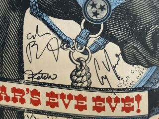 Old Crow Medicine Show SIGNED Nashville 2015 NYE Concert Poster OCMS Autographed 6