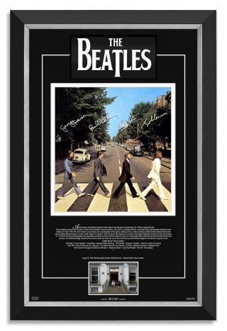 The Beatles Abbey Road Facsimile Signed John Lennon - Archival Etched Glass™