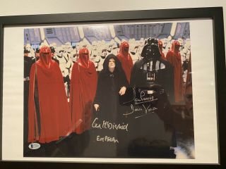 Ian Mcdiarmid & David Prowse Star Wars Authentic Signed 11x14 Photo Bas