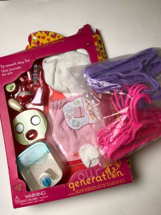 Our Generation Spa Accessory Set Sp - Aaaah Day 18 " Dolls American Girl & Hangers