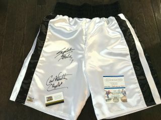 Sylvester Stallone & Carl Weathers Signed Autographed Boxing Shorts Rocky W/coa