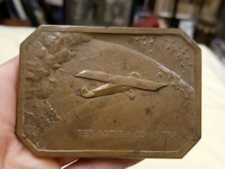Stunning 1927 Capt Charles Lindbergh Aeronautical Chamber Of Commerce Bronze.
