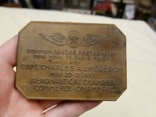 Stunning 1927 Capt Charles Lindbergh Aeronautical Chamber Of Commerce Bronze. 3
