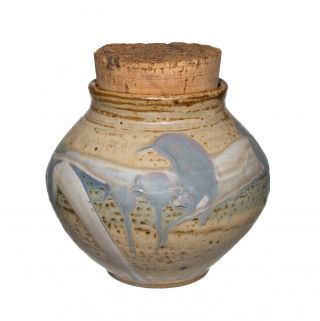 Jerry Kessler Loess Hills Pottery Stoneware Jar With Cork Lid Castana Iowa
