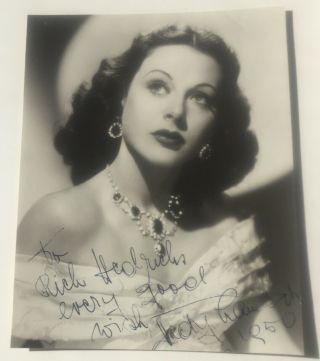 Hedy Lamarr Signed Black And White Photo Jsa Authentication Personalized
