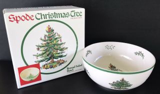 Spode England Christmas Tree Salad Bowl 9 1/4” Serving Dish