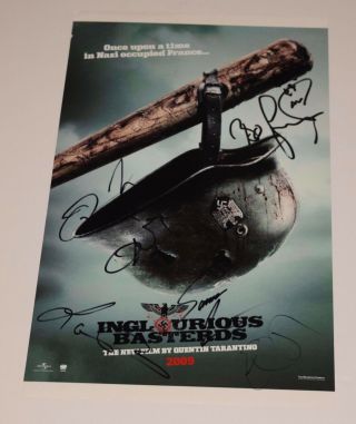 Inglourious Basterds Cast Signed 11x17 Poster X6 Quentin Tarantino Eli Roth