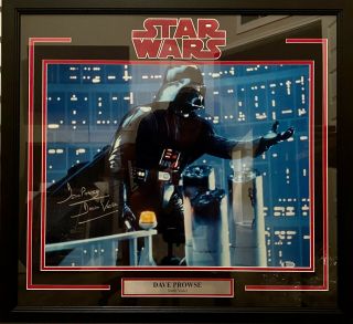 David Prowse Signed Star Wars " Darth Vader " 16x20 Photo Framed Beckett Bas 14858