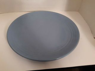 Bauer Pottery Ring Ware Delph Blue Chop Plate 12 1/2 "