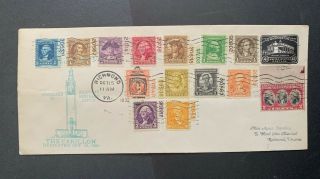 1932 Washington Bicentennial Plate Stamps 704 - 715 Set,  Richmond Va Carillon
