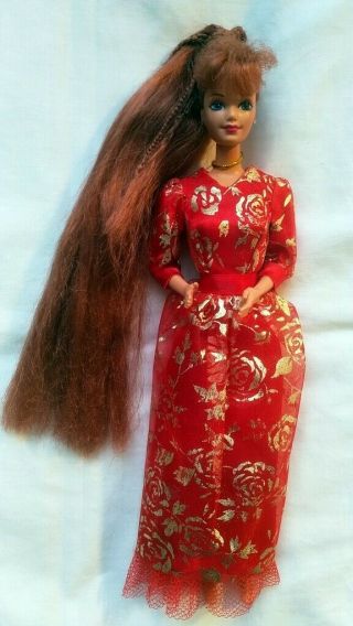 Mattel Barbie Doll With Custom Hand Sewn Dress,  Shoes And Accessories