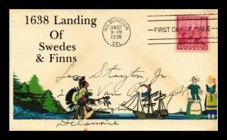 Dr Jim Stamps Us Landing Of Swedes And Finns Add On Fdc Cover Scott 836