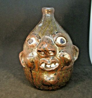 Ugly Face Jug - Approx.  8 X 5.  5 X 5.  5 " - Grace Hewell - 2008 152