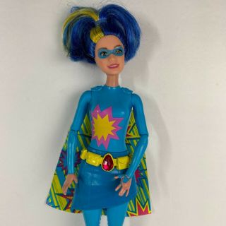Barbie Princess Power Doll Blue Sparkle With Cape Mattel Blue Hair