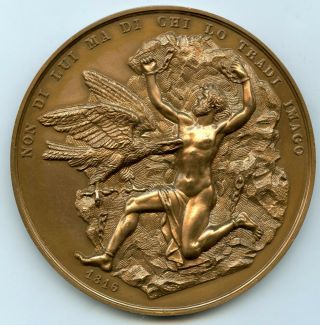 France Napoleon Exile To St Helene At 1816 Bronze Medal 78mm 210g