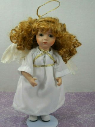 Vintage Marie Osmond Angel Wing Porcelain Doll 10 " With Stand 1994