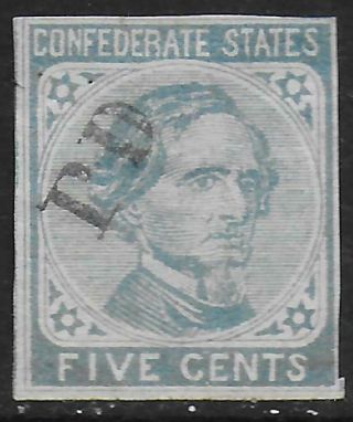 United States Confederated States Stamps 1862 Yv 9 Canc Vf