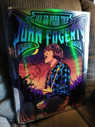 John Fogerty Signed Foil Poster Print 50 Year Trip Ccr