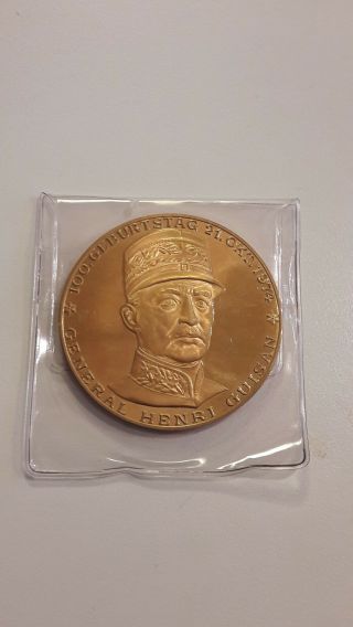 2 Oz.  999 Fine Silver Medal Coin General Henri Guisan 100 Geburtstag 21.  10.  1974