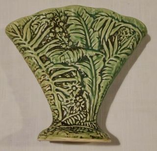 Weller Marvo Fan Vase Green Palm Tree Fern 1920 