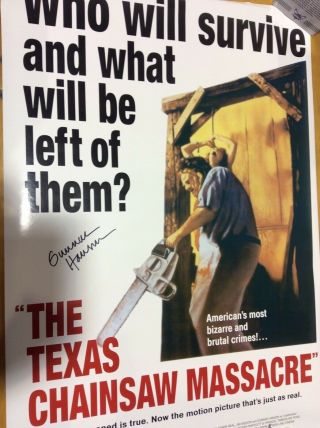 Gunner Hansen Signed Movie Poster Texas Chainsaw Massacre Jsa