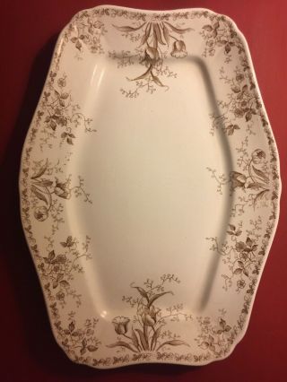 Antique Ironstone Brown Transfer Ware Alfred Meakin Romantic Platter England