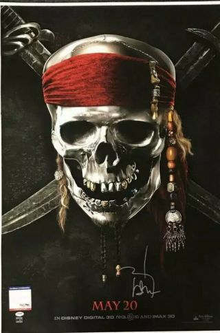 Johnny Depp 28x40 Pirates Of The Caribbean Poster Psa Psa/dna